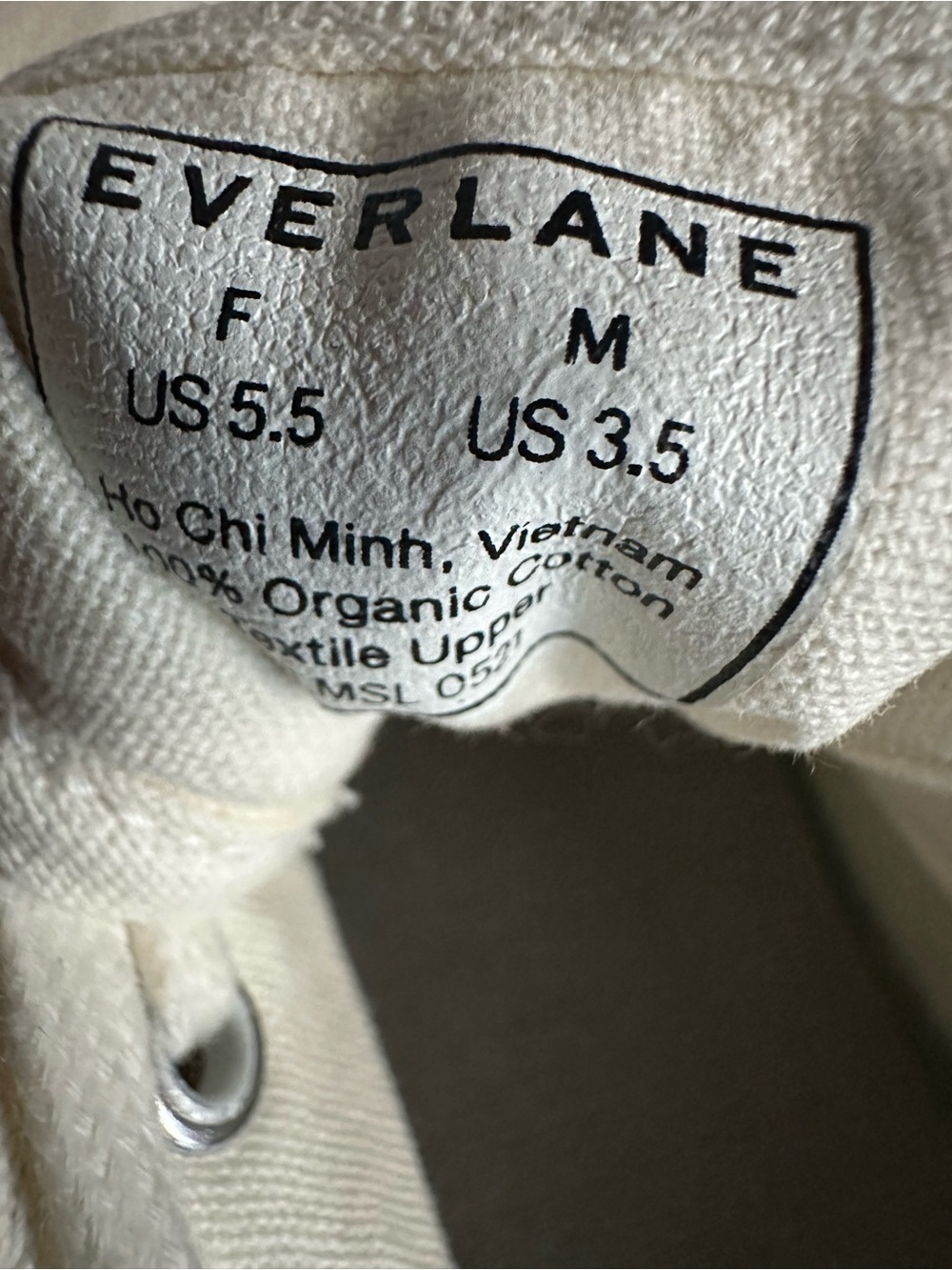Everlane Low-Top forever sneakers Canvas Sneakers in Natural Cream/  white 5.5 - Picture 9 of 12
